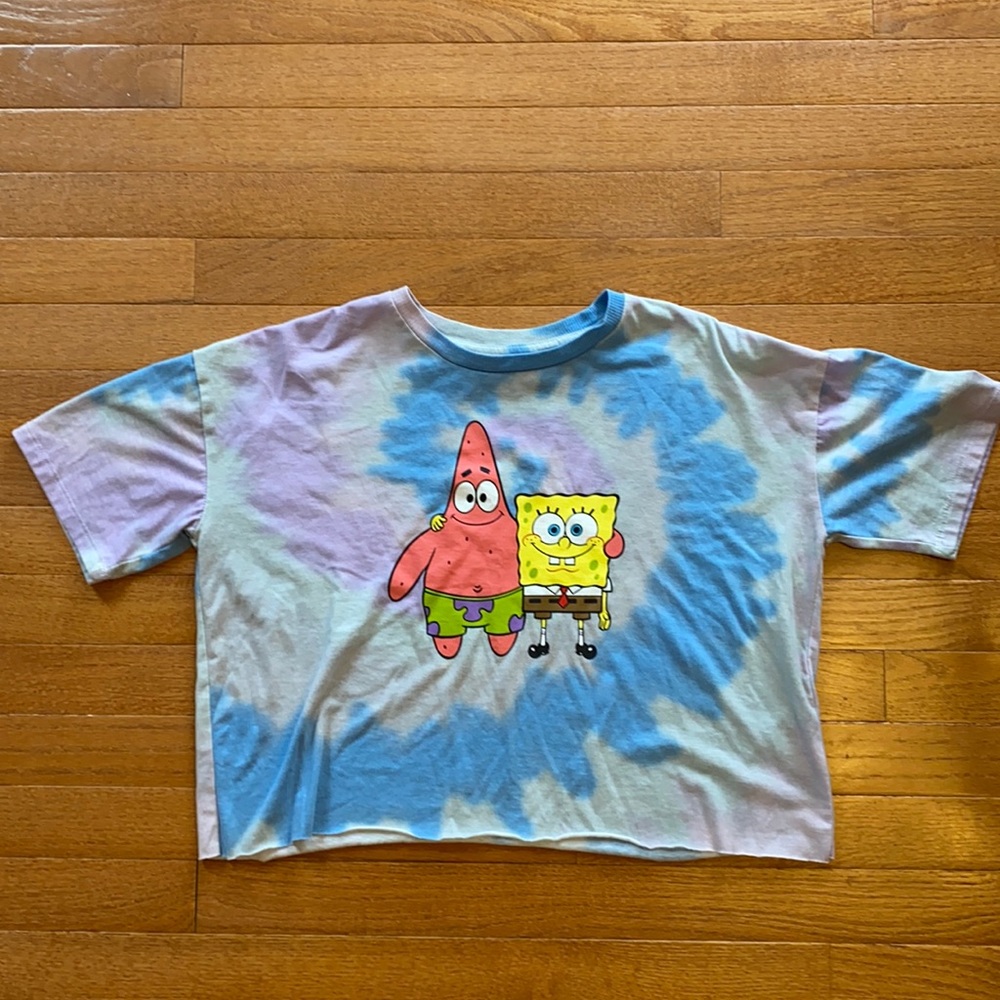Sponge Bob Tie Dye Crop Top EUC